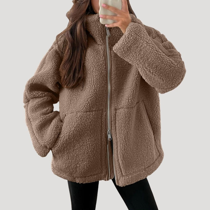 Eliana | Stylish Teddy Fleece Zip-Up Oversized Winter Jacket