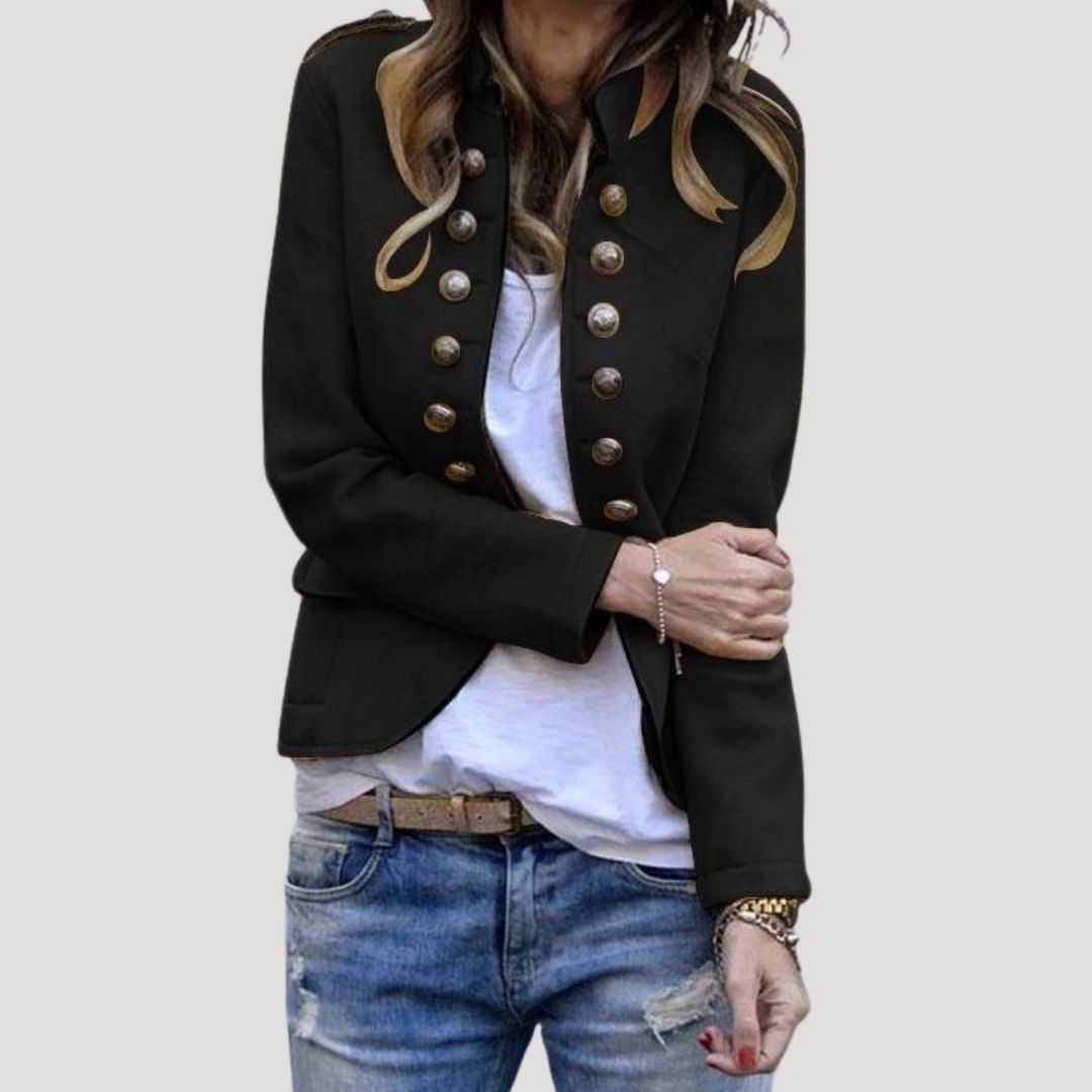 Phoebe | Chic Military Style Double Breasted Blazer
