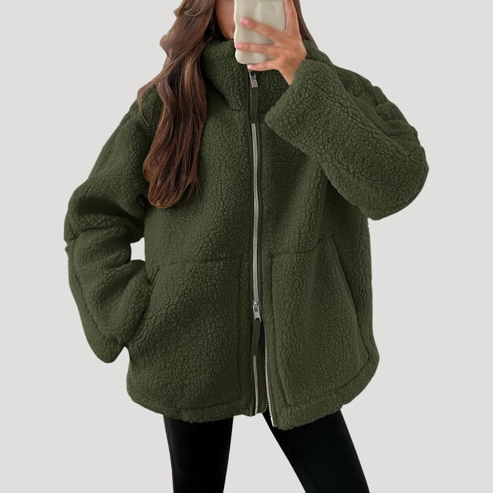 Cordelia | Stylish Oversized Zip-Up Teddy Fleece Jacket