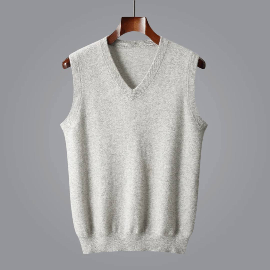 Fiona | Elegant V-Neck Sleeveless Cashmere Vest