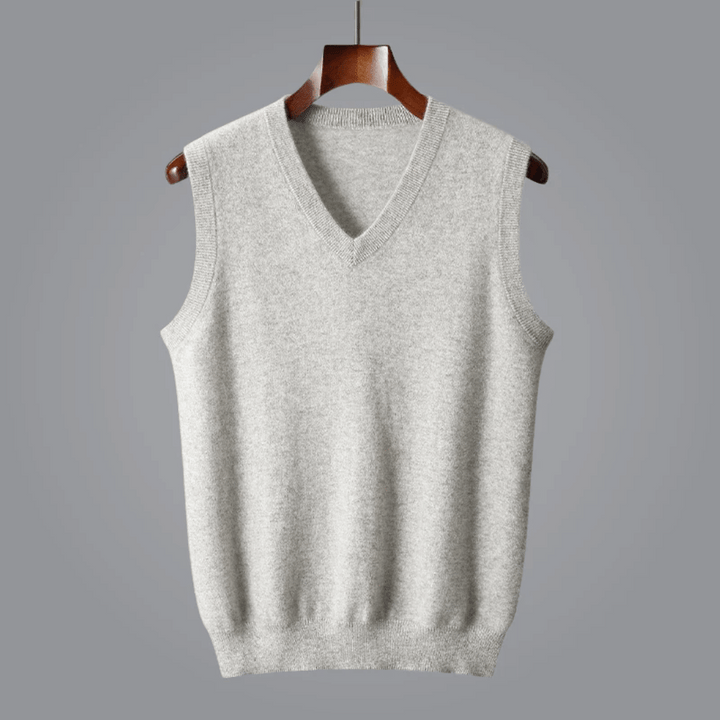 Fiona | Elegant V-Neck Sleeveless Cashmere Vest