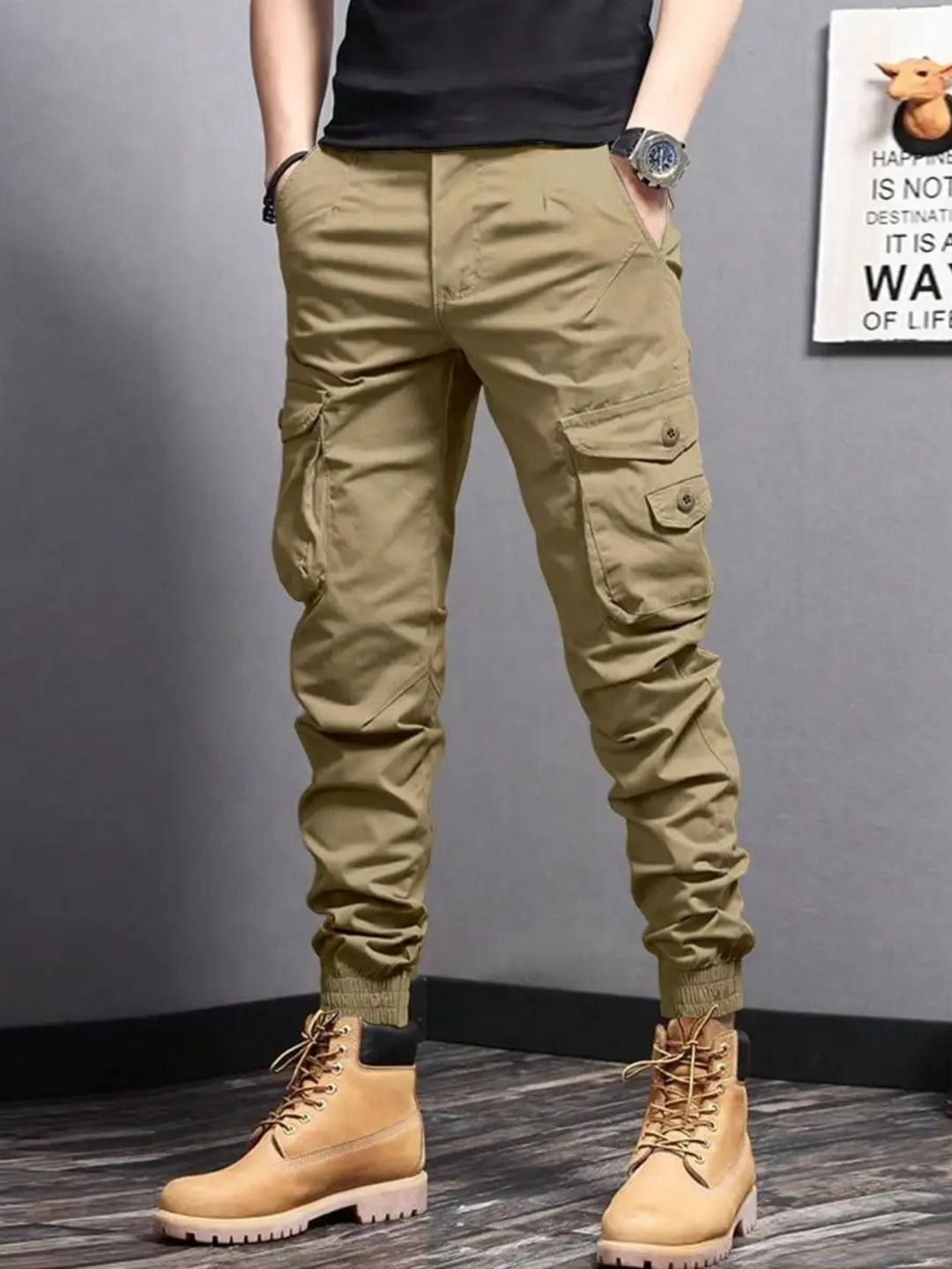 Evy | Sleek Tapered Cargo Trousers With Multi-Pocket Utility Design