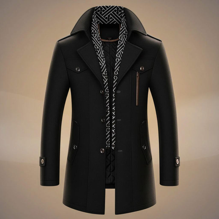 Alexander | Elegant Virgin Wool Overcoat With Quilted Lining