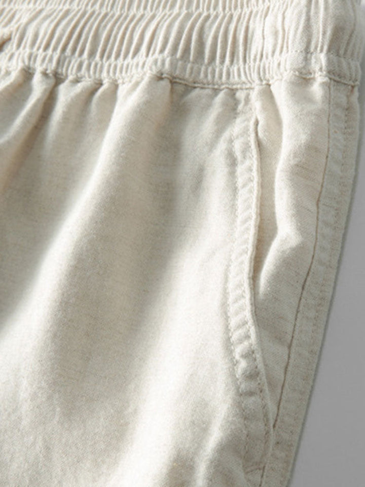 Silas | Elegant Striped Linen Set Men Short Sleeve