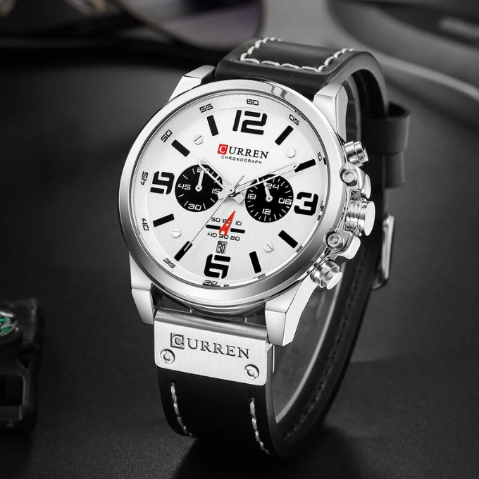 Hudson | Sleek Chronograph Men's Watch With Brown Leather Strap