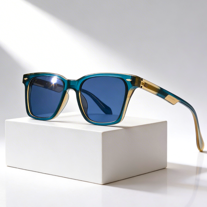 Eliana | Stylish Square Frame Wayfarer Sunglasses With Translucent Teal