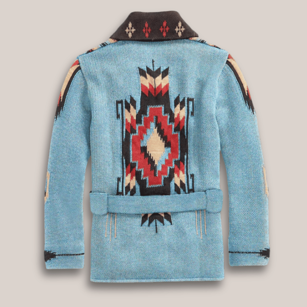 Serena | Elegant Southwestern Shawl Collar Wool Cardigan