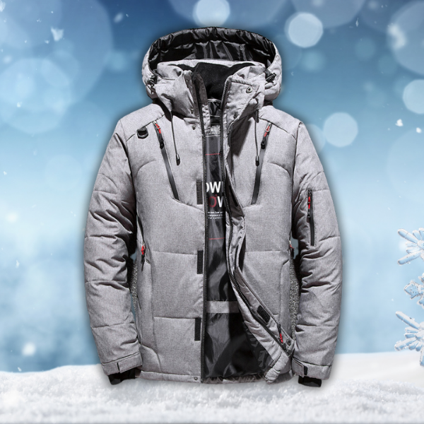 Valentino | Stylish Men's Hooded Puffer Winter Jacket With Zip Details
