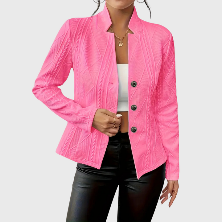 Paloma | Elegant Textured Cable-Knit Blazer With Button Detail