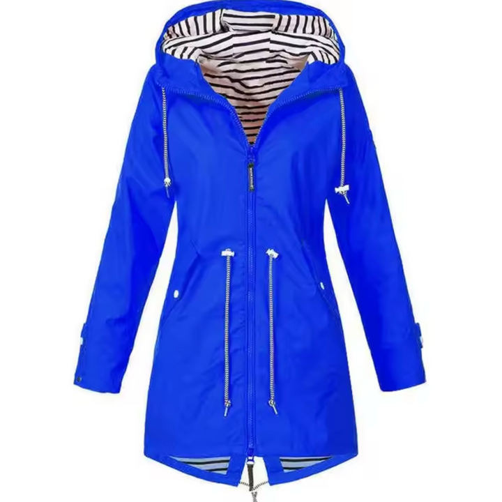 Eliza | Stylish Hooded Waterproof Rain Jacket With Drawstring