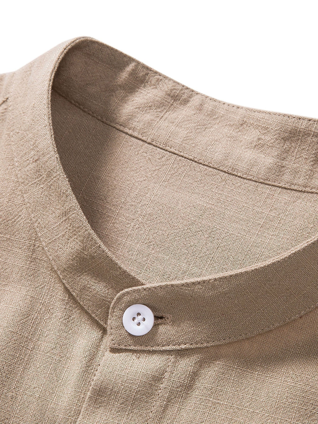 Kai | Relaxed Mandarin Collar Short Sleeve Linen Shirt