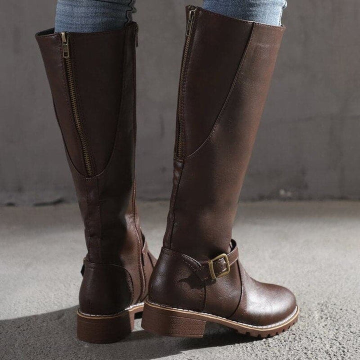 Elizabeth | Classic Buckle Knee-High Boots