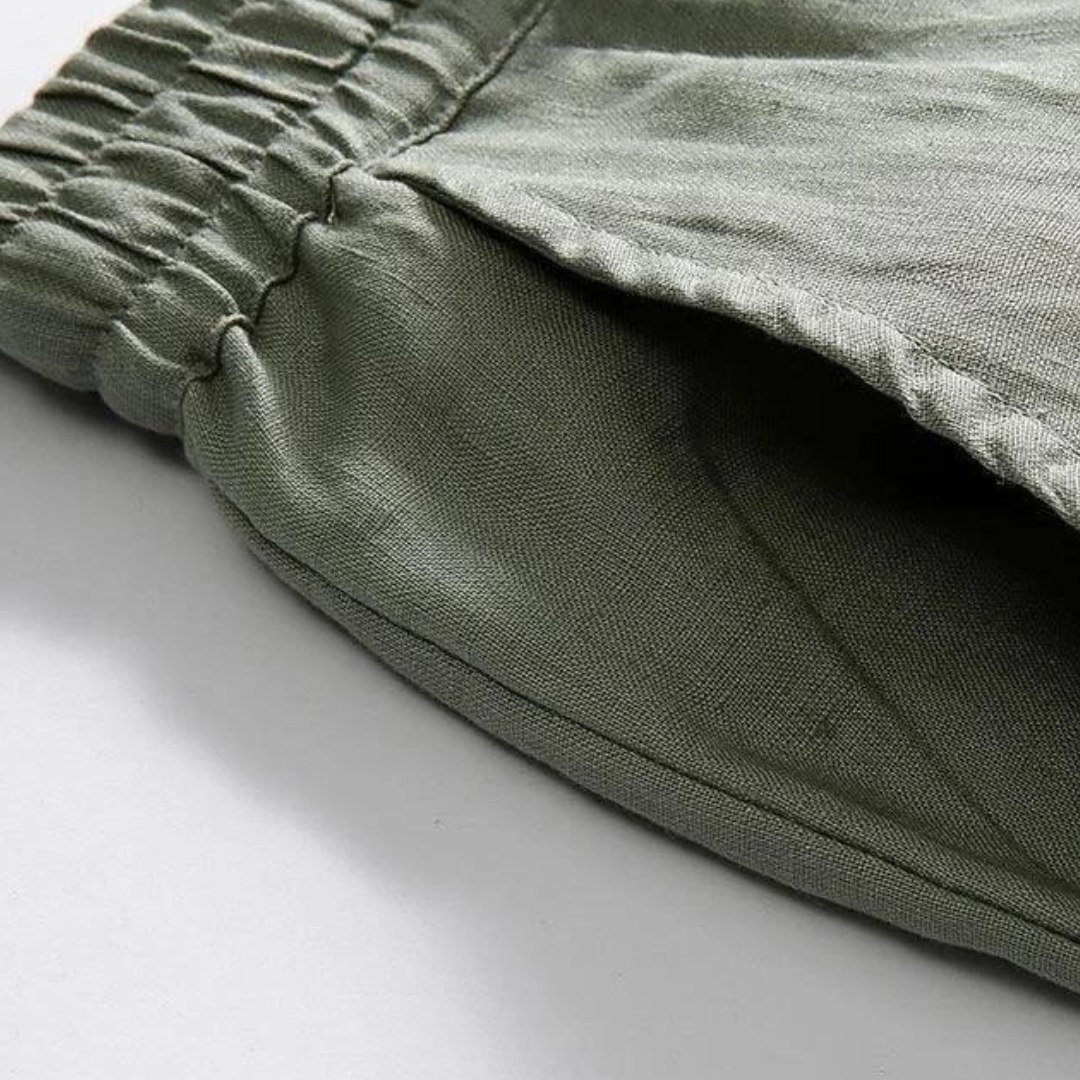 Alicia | Elegant Relaxed Fit Drawstring Linen Trousers