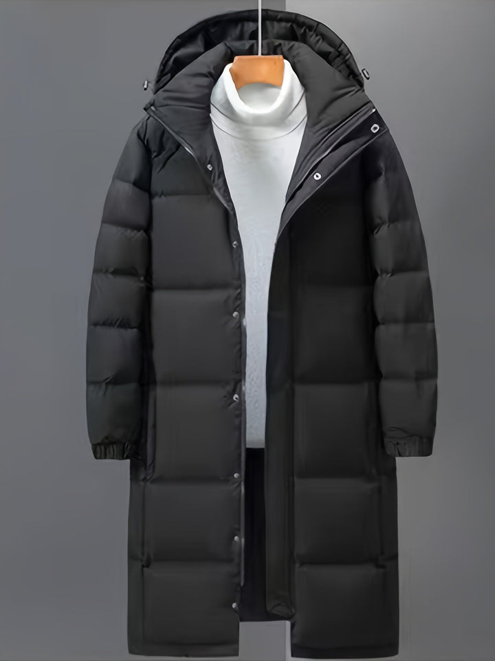 Enya | Stylish Long Hooded Puffer Coat For Men