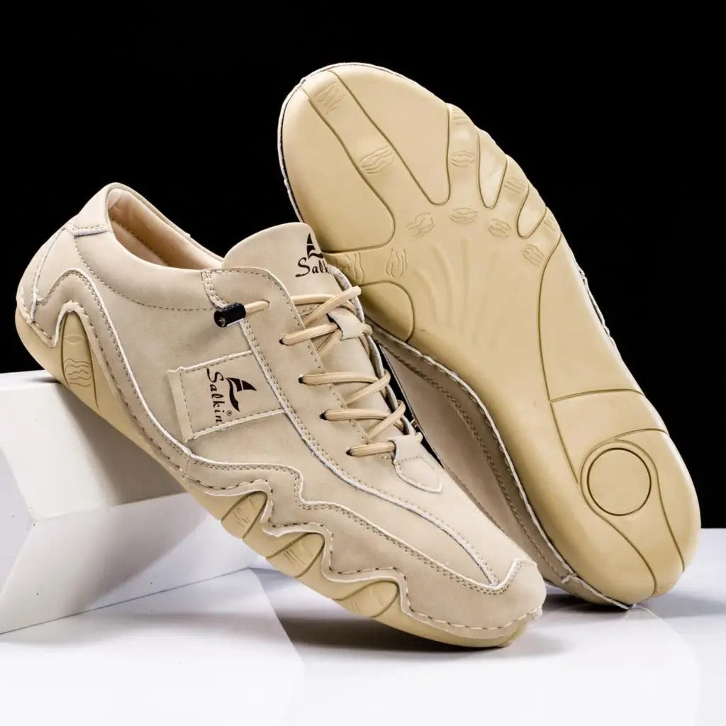 Zoe | Stylish Handmade Leather Casual Shoes With Wavy Sole