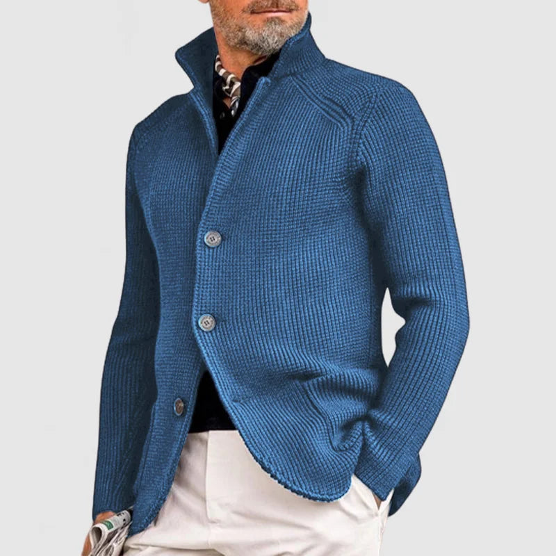 Eddie | Stylish Button-Up Ribbed Knit Cardigan For Men