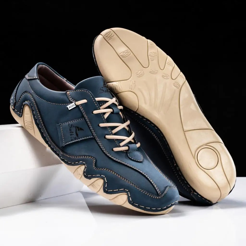 Zoe | Stylish Handmade Leather Casual Shoes With Wavy Sole
