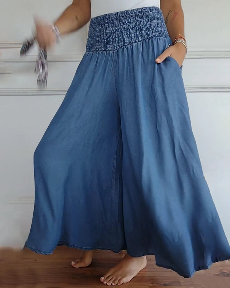 Paloma | Elegant High Waisted Wide Leg Palazzo Pants