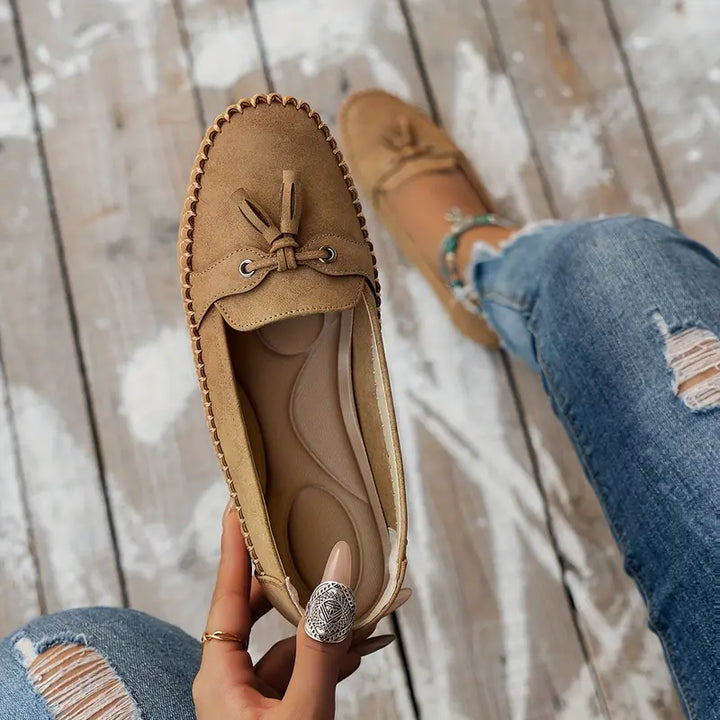 Evelyn | Stylish Bow Detail Slip-On Loafers