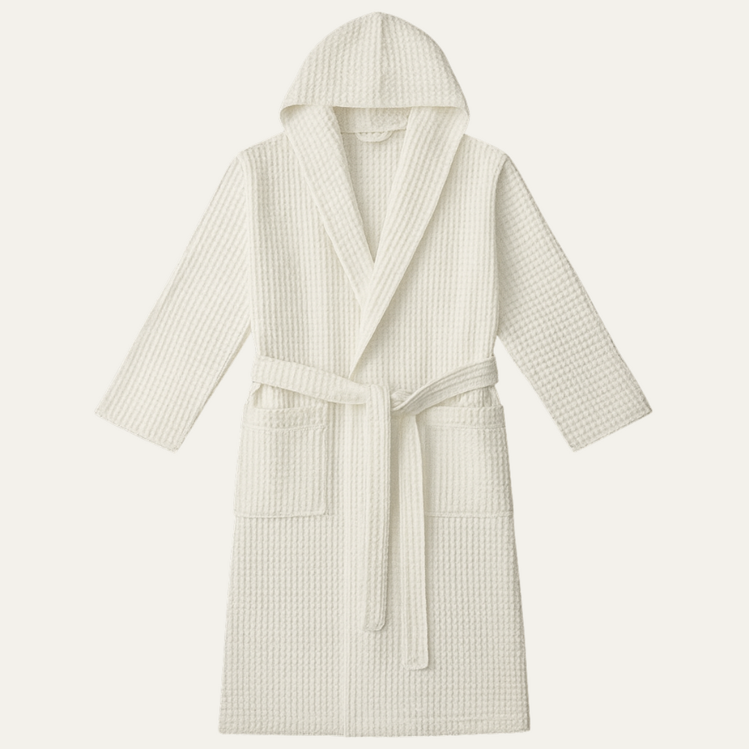 Margot | Elegant Waffle Cotton Bathrobe With Belt