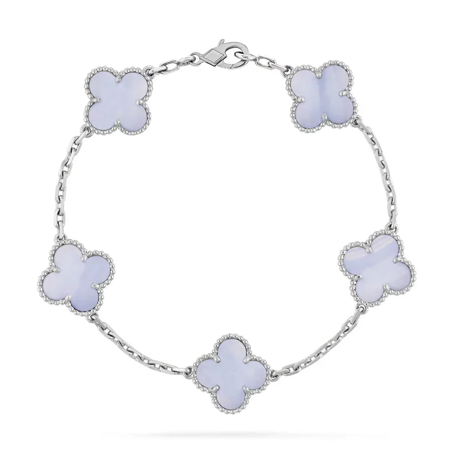 Abby | Elegant Red Clover Charm Bracelet - Gold Plated Sterling Silver