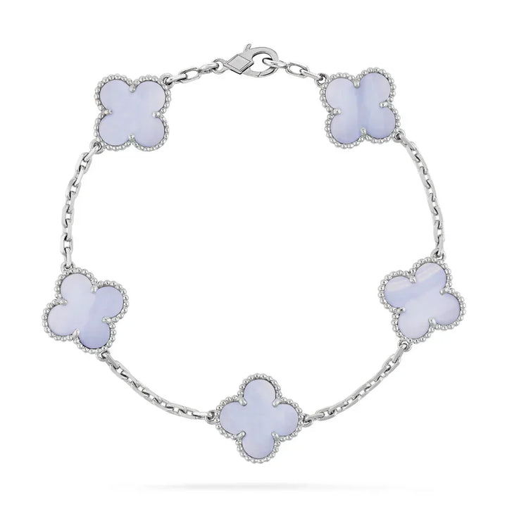 Abby | Elegant Red Clover Charm Bracelet - Gold Plated Sterling Silver