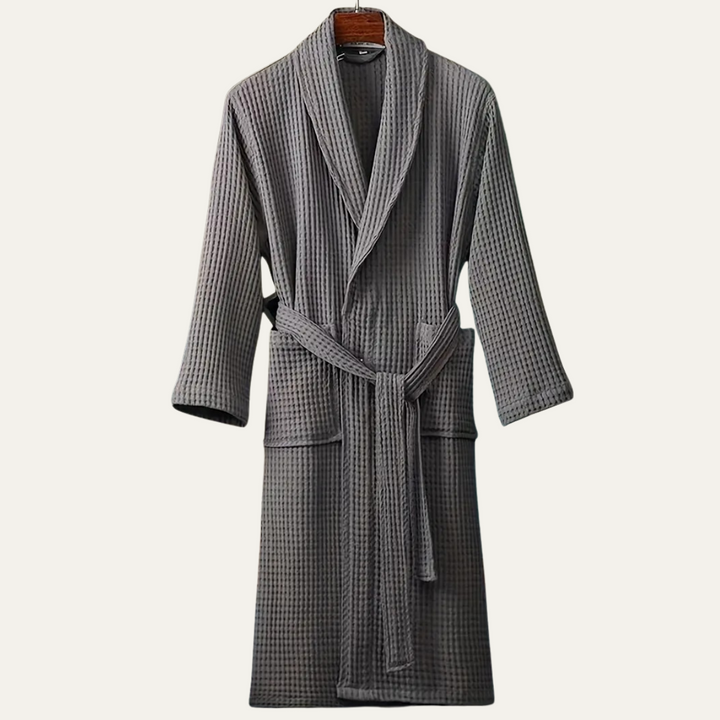 Margot | Elegant Waffle Cotton Bathrobe With Belt