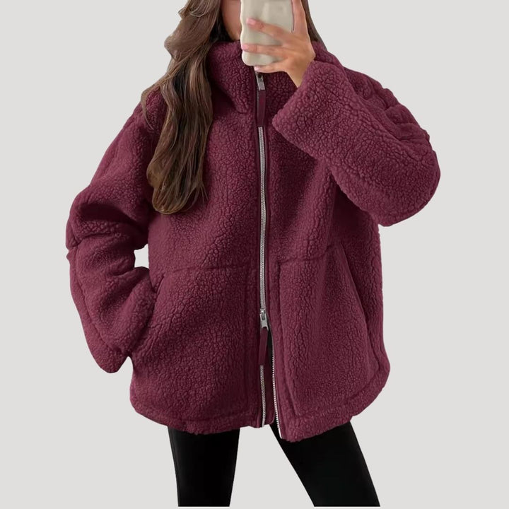 Cordelia | Stylish Oversized Zip-Up Teddy Fleece Jacket