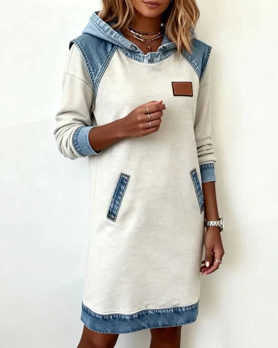 Evelyn | Contrast Hooded Dress