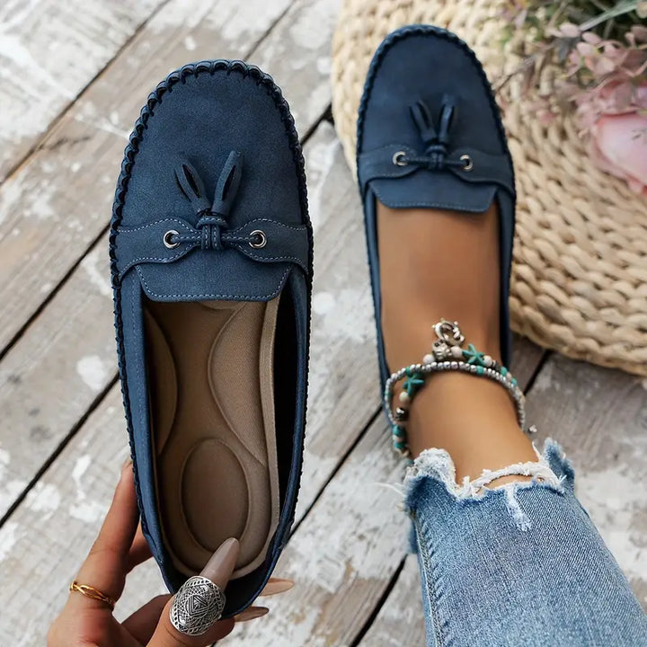 Evelyn | Stylish Bow Detail Slip-On Loafers
