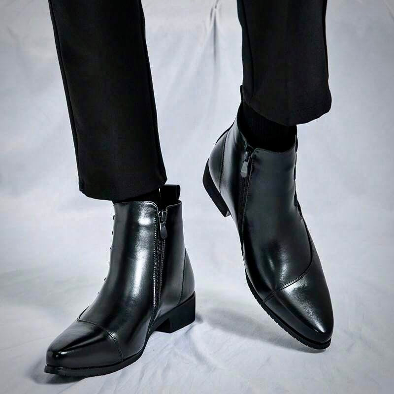 Rodrigo | Elegant Lace-Up Leather Dress Boots Men