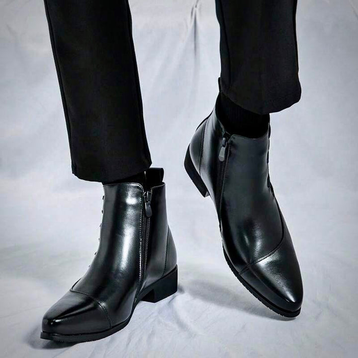 Rodrigo | Elegant Lace-Up Leather Dress Boots Men