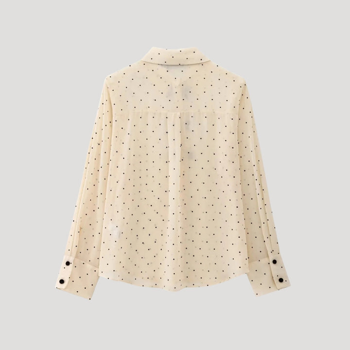Eloise | Elegant Polka Dot Bow Tie Blouse Long Sleeve