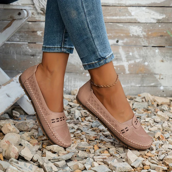Beatrix | Chic Perforated Flat Sandals With Arch Support