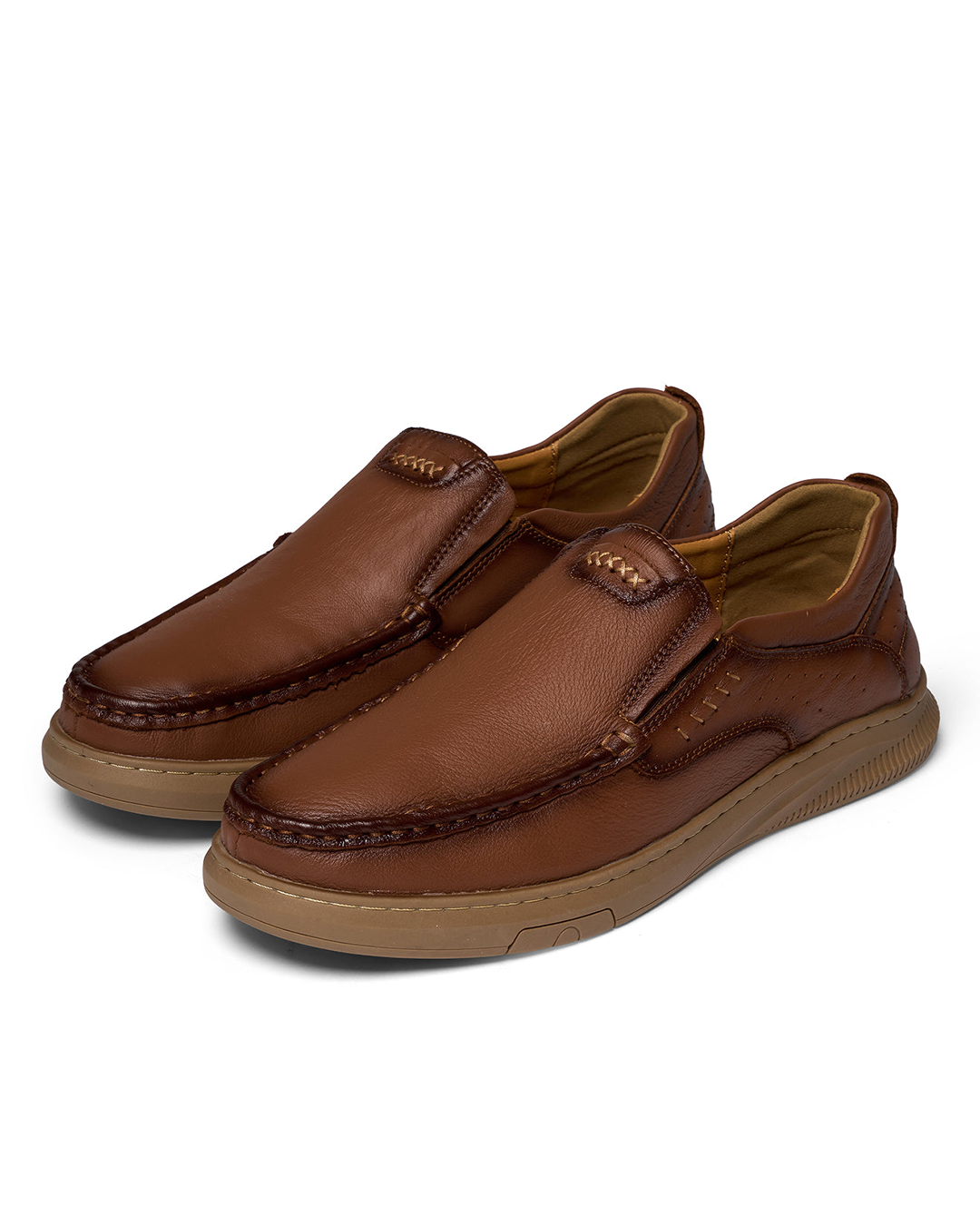 Carter | Sleek Brown Leather Slip-On Loafers For Men
