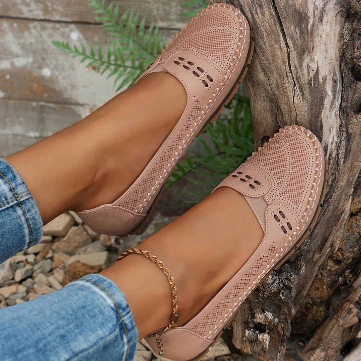 Eliza | Chic Perforated Orthopedic Flat Shoes With Arch Support