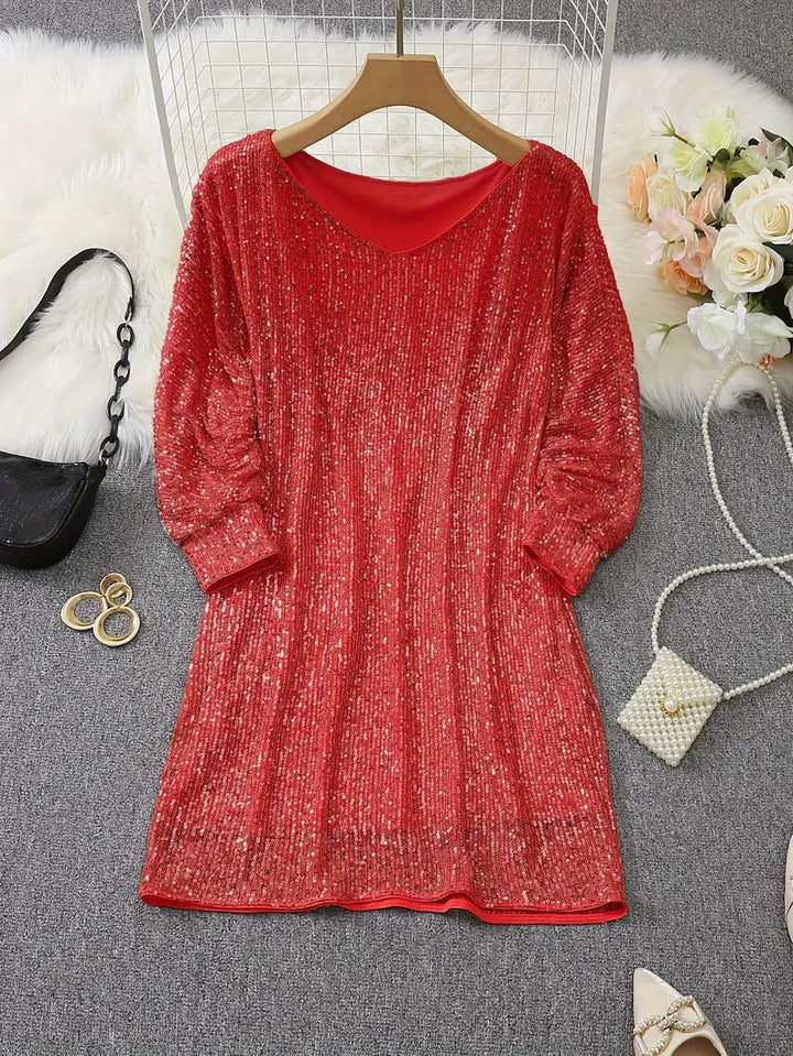Felicity | Elegant Off-Shoulder Sequin Mini Party Dress
