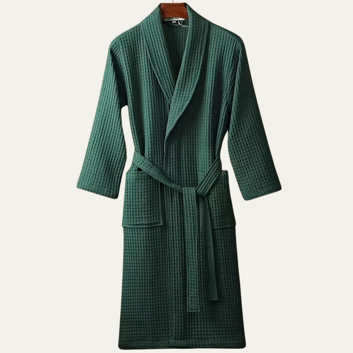 Margot | Elegant Waffle Cotton Bathrobe With Belt