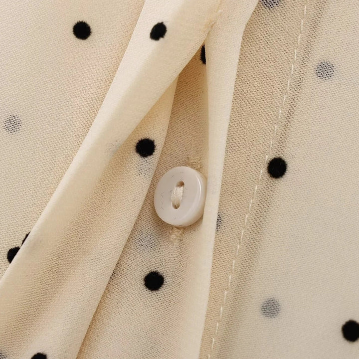 Eloise | Elegant Polka Dot Bow Tie Blouse Long Sleeve