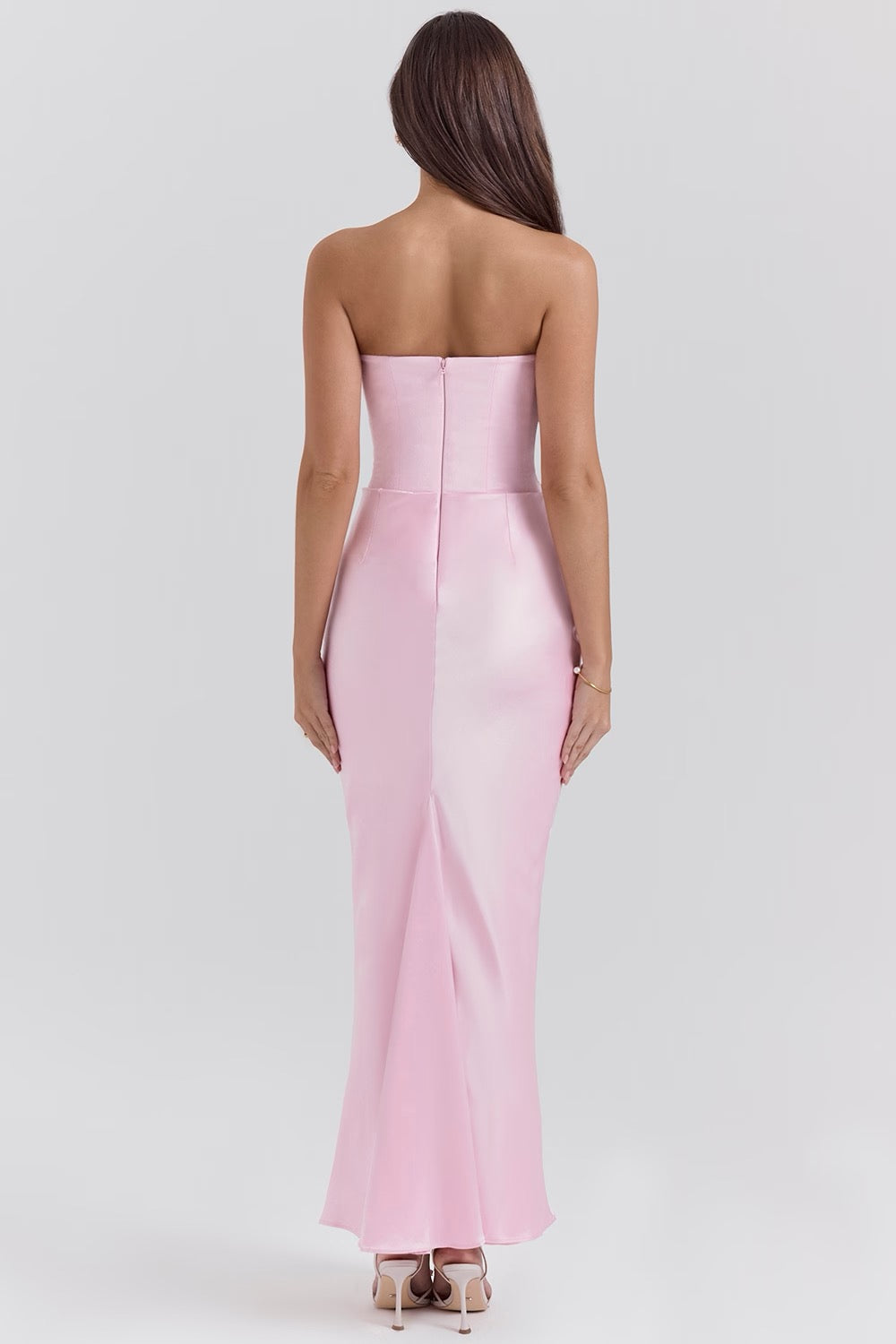 Juliet | Elegant Strapless Satin Maxi Dress