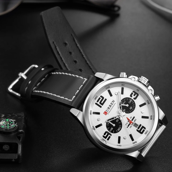 Hudson | Sleek Chronograph Men's Watch With Brown Leather Strap