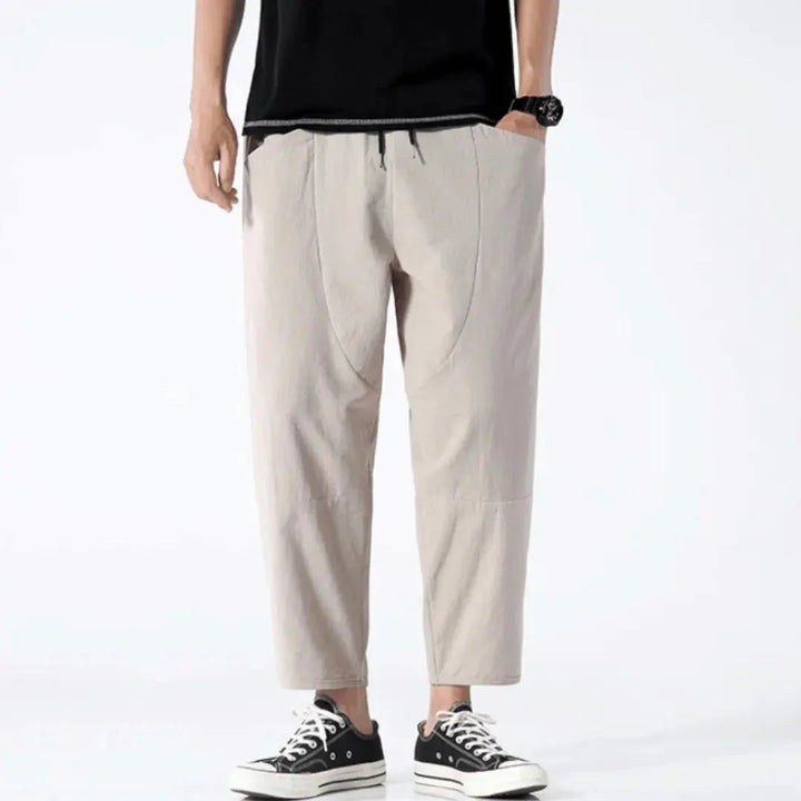 Margot | Effortless Cotton Linen Cropped Drawstring Pants