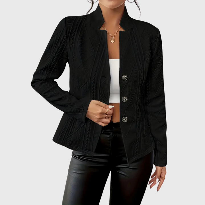 Paloma | Elegant Textured Cable-Knit Blazer With Button Detail