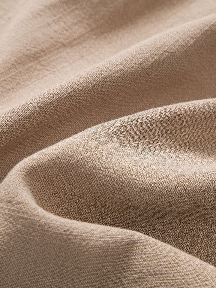 Kai | Relaxed Mandarin Collar Short Sleeve Linen Shirt