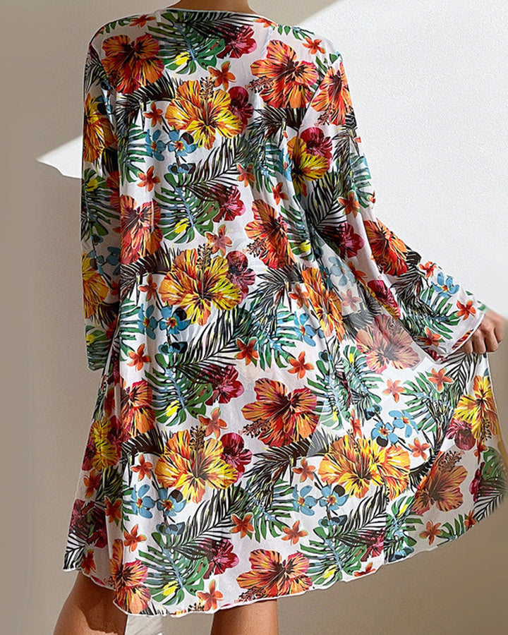 Millie | Tropical Floral Bikini Set With Cover Up