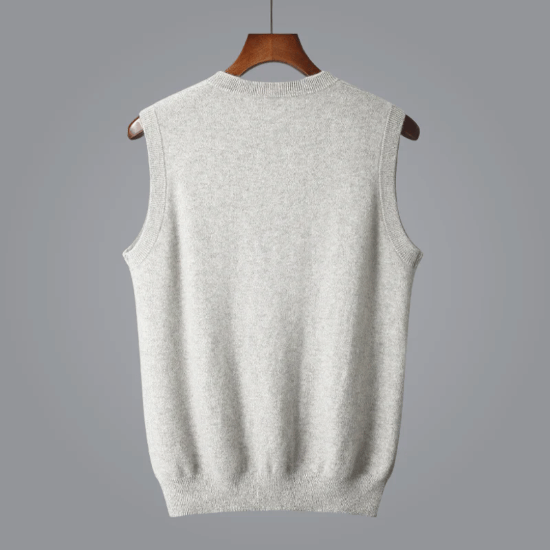 Fiona | Elegant V-Neck Sleeveless Cashmere Vest