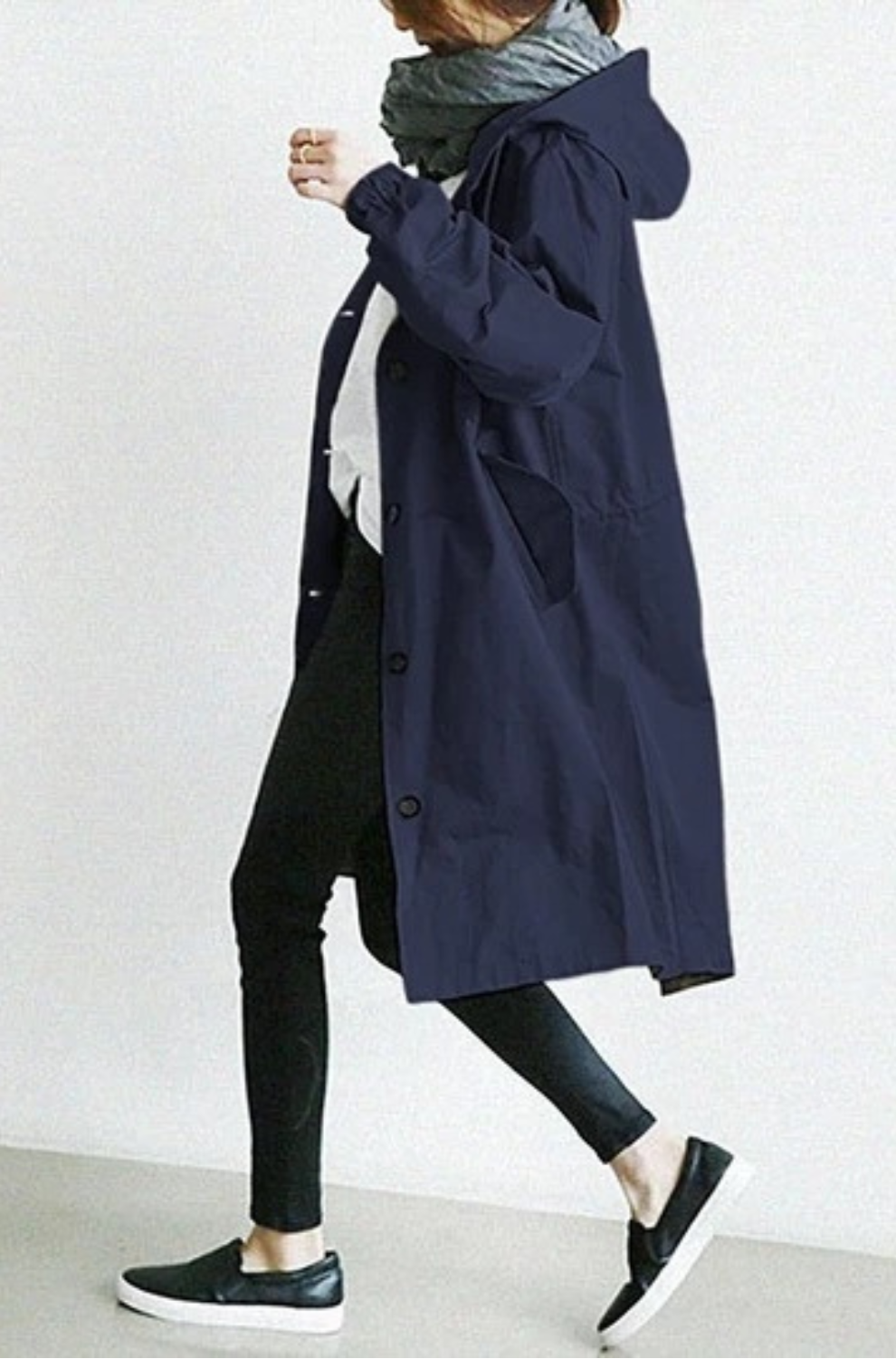 Nina | Chic Hooded Waterproof Trench Coat With Oversized Silhouette
