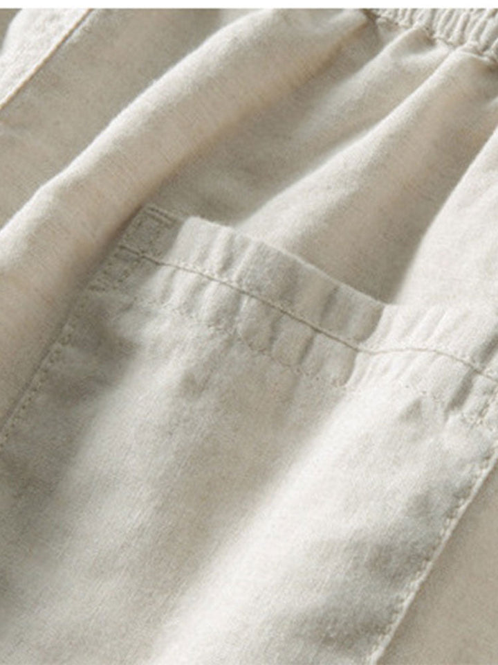 Raphael | Elegant Striped Short Sleeve Linen Set Men