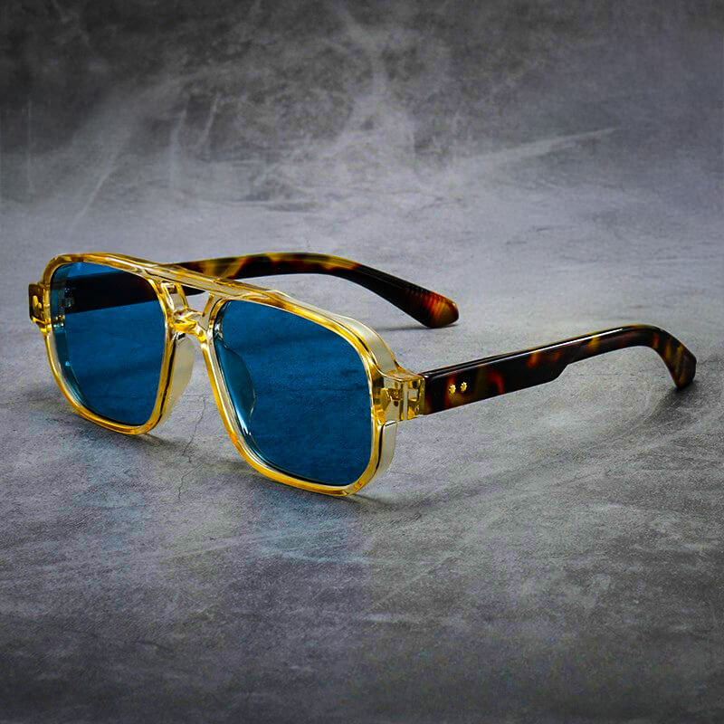 Felicity | Chic Oversized Aviator Sunglasses With Blue Tinted Lenses