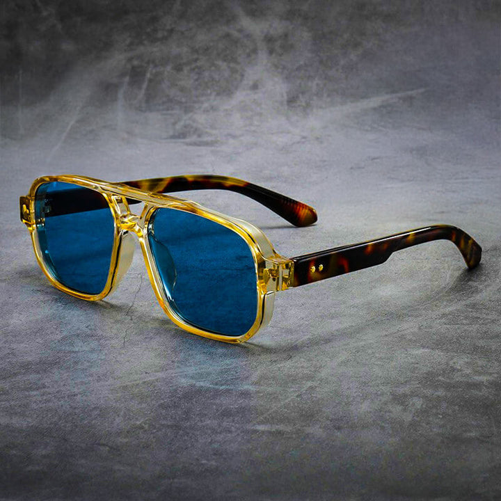 Felicity | Chic Oversized Aviator Sunglasses With Blue Tinted Lenses